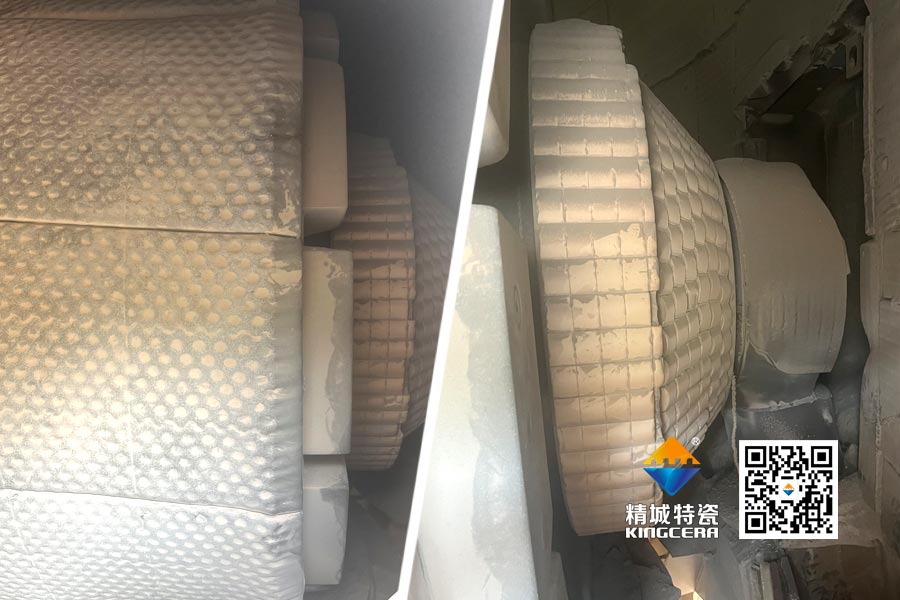 水泥廠磨輥軸ZTA陶瓷保護(hù)罩壽命延長(zhǎng)至4年以上